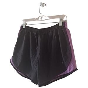 Nike Dri-Fit Black & Purple 100% Polyester Active Shorts - Size XL